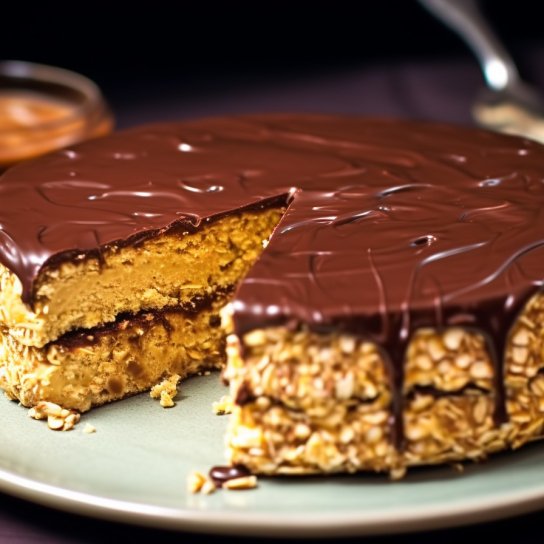 Очень ленивый торт с арахисом без муки и выпечки