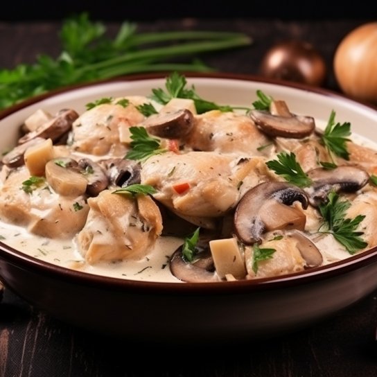 Жульєн з куркою та печерицями