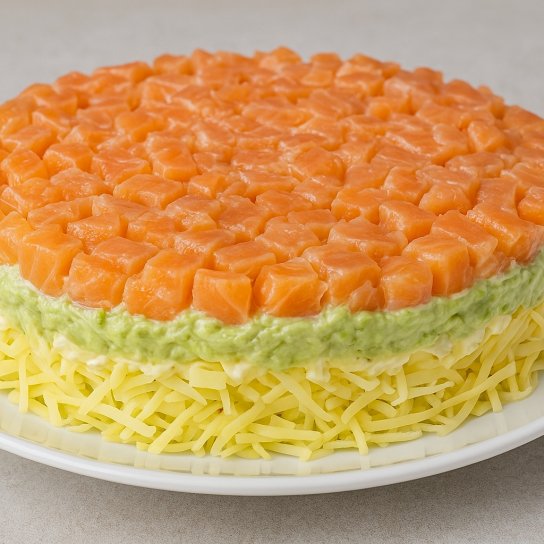 Салат «Жіноча примха» із червоної риби та плавлених сирків