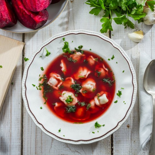 Борщ з галушками