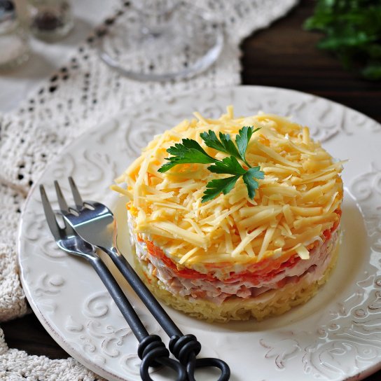 Салат з куркою та апельсинами