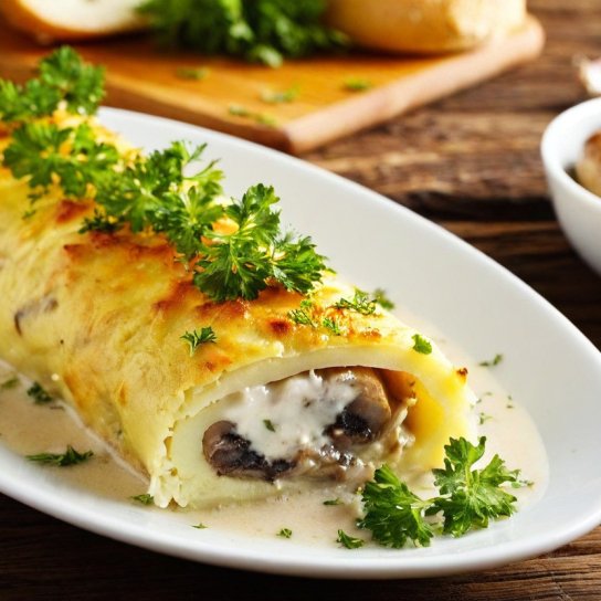 Струдель з картоплею та грибами