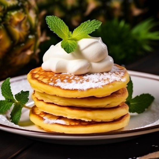 Оладки з ананасами