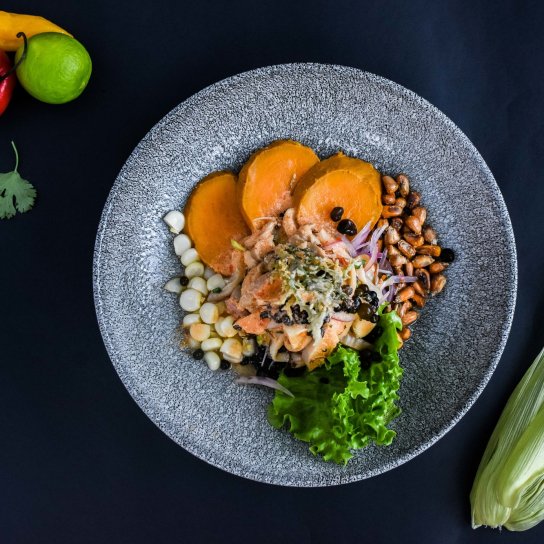 Севіче з бататом і кукурудзою