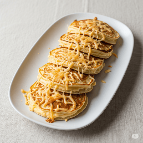 Панкейки з шинкою, сиром і соусом бешамель