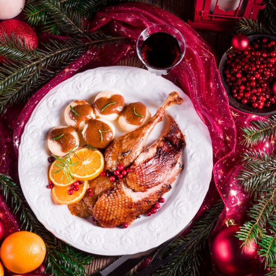 філе гусака, різдвяний декор