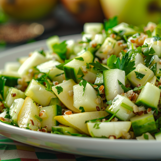 Салат із пророщеною пшеницею та грушею