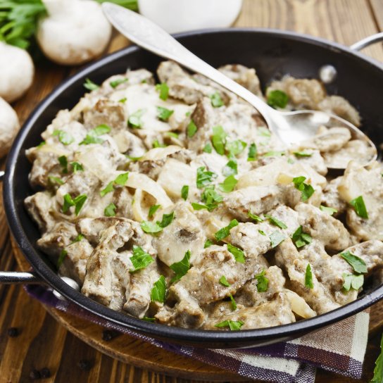 Печінка з грибами - рецепт