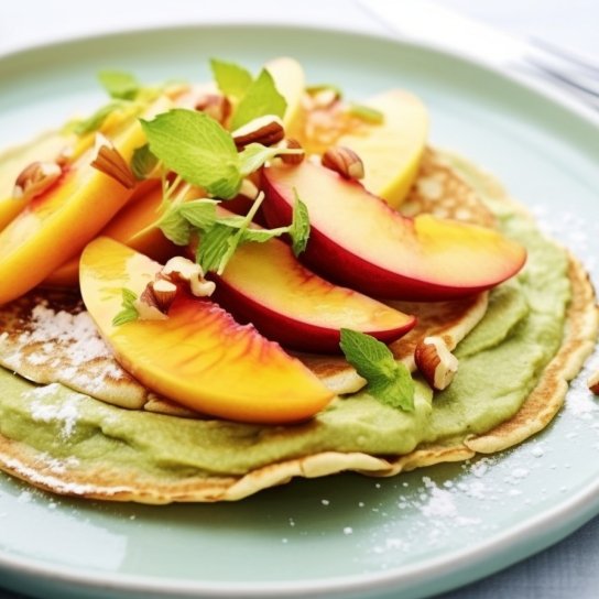 мигдальні млинці з авокадо і нектаринами