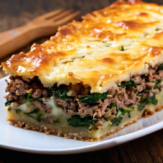 Пиріг м’ясний зі шпинатом від Клопотенка