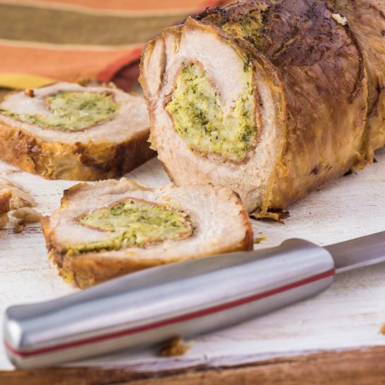 Корейка, фарширована фруктами