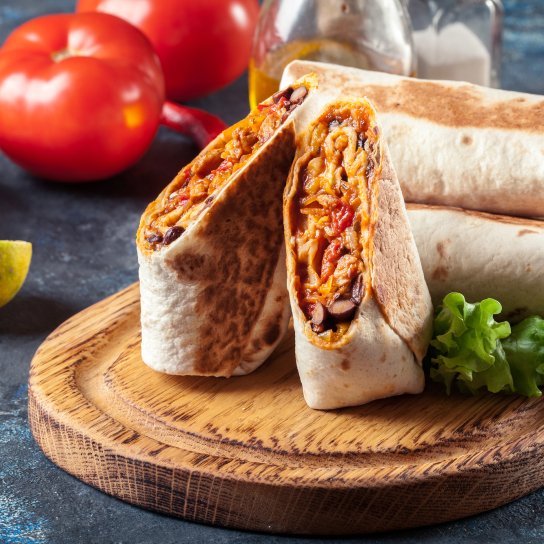 Корейське бурито з яловичиною і рисом