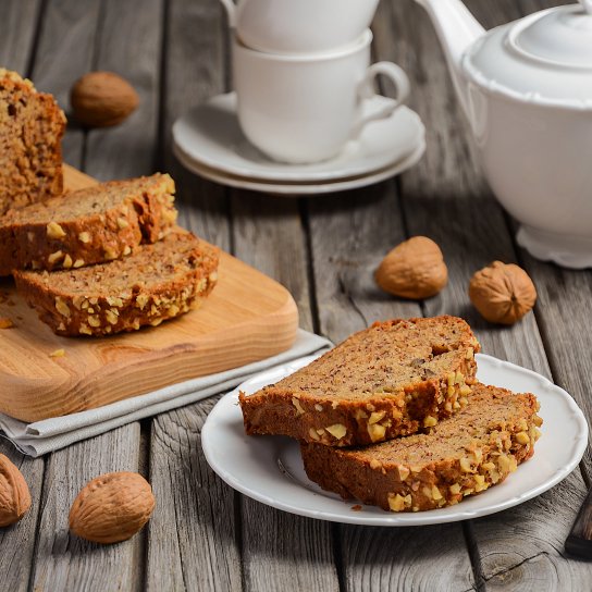 Банановий хліб з горіхами та керобом