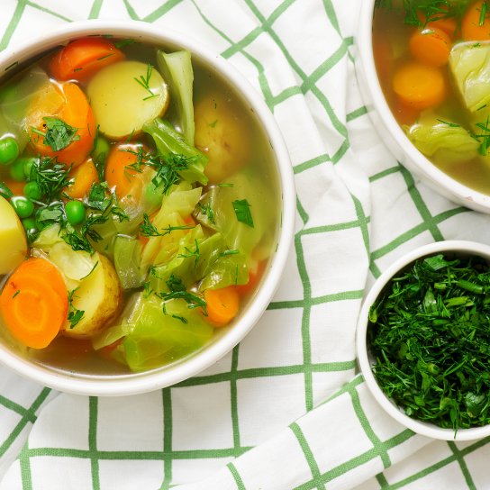 Суп з молодих овочів