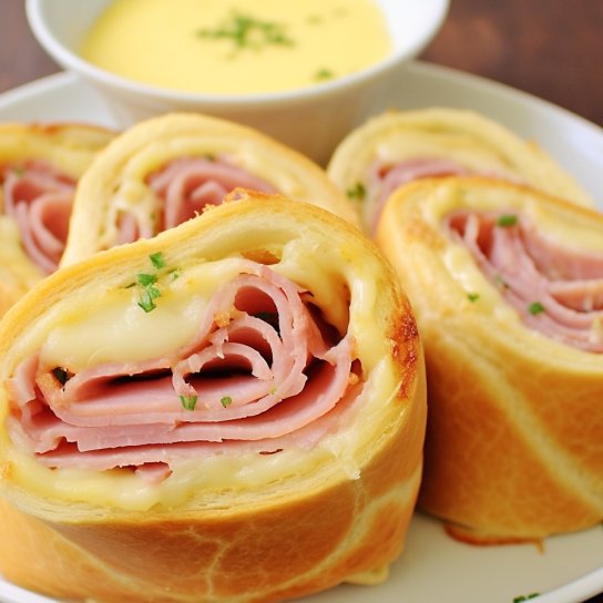 Домашній батон для пікніка з шинкою і сиром