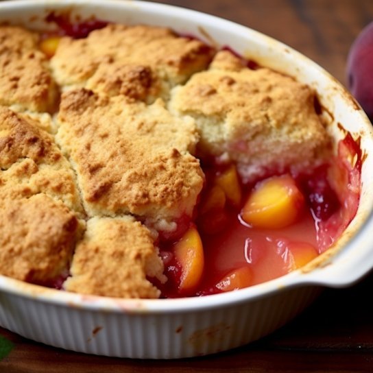 Літній коблер з персиками