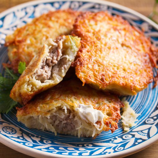 Картопляні оладки з фаршем