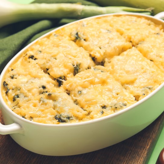 Рисова запіканка з курячим філе і печерицями