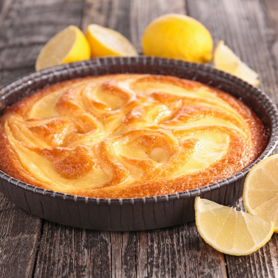 Простий нежирний лимонний пиріг