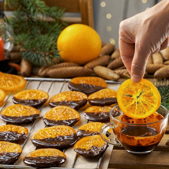 апельсини в шоколаді