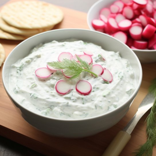 Соус діп з огірка, редиски та зелені