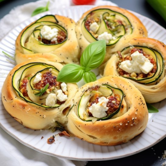 Булочки з фетою, томатами і цукіні