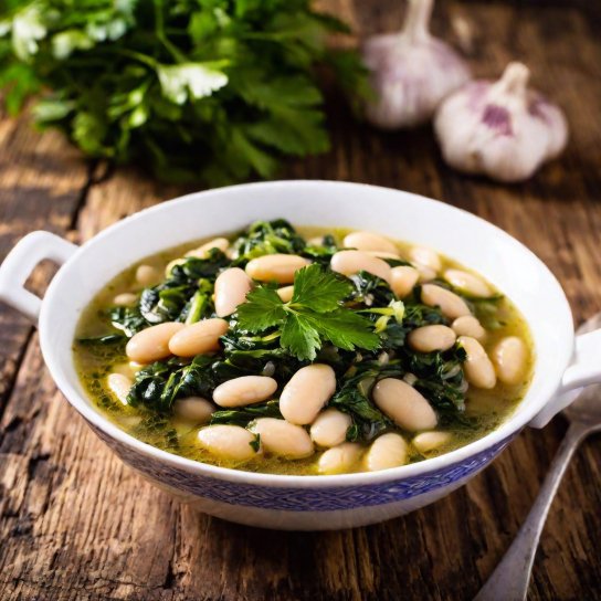 Квасоля зі шпинатом