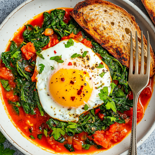 Яєчня зі шпинатом