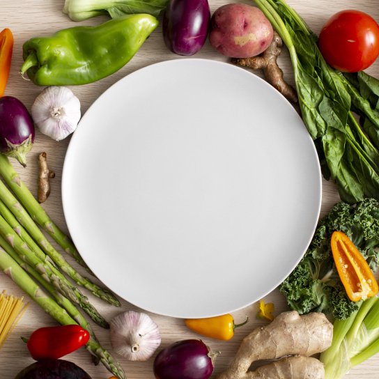 Тарілка і продукти