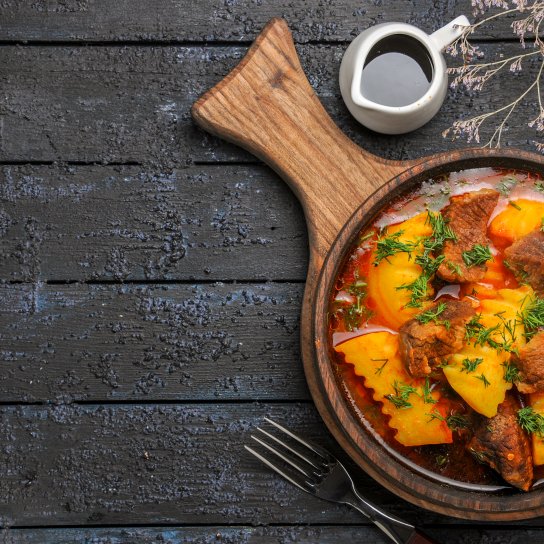 Картопля з м'ясом