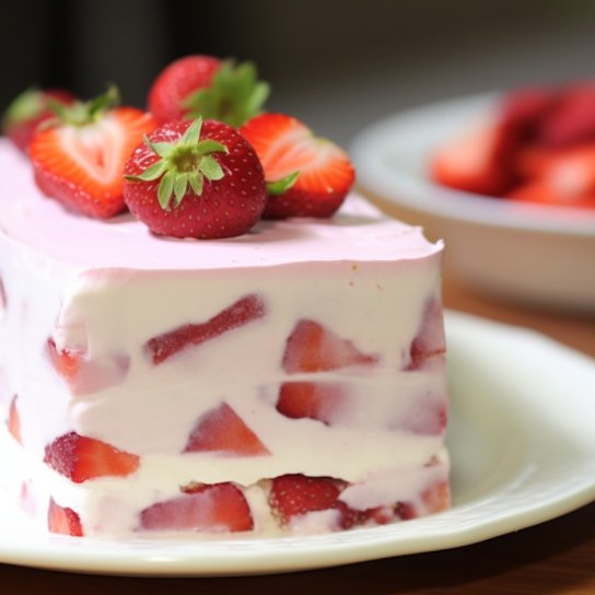 Лінивий полуничний торт без випічки і борошна