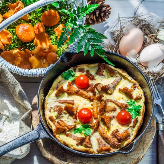 Омлет з лисичками