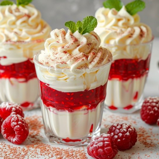 Малиново-вершковий десерт