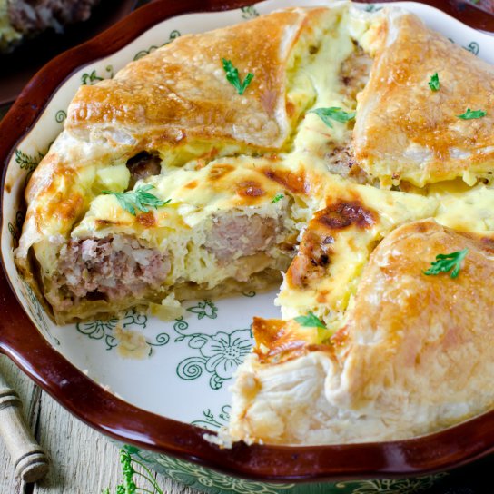 Пиріг з кабачками і фрикадельками