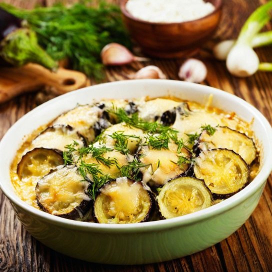 Баранина, запечена з яйцем і овочами