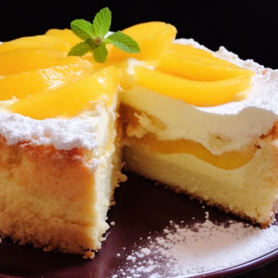 Торт з сирно-персиковим кремом