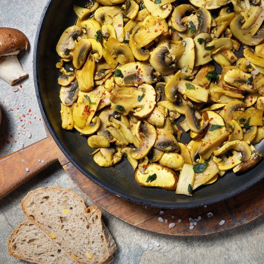 Печеные грибы с чесночным маслом