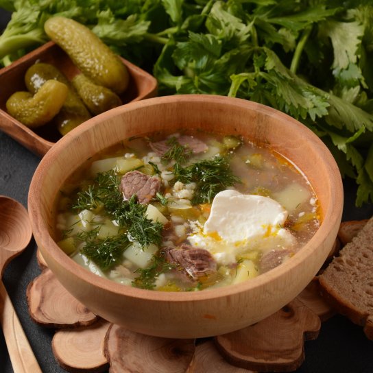 Розсольник з яловичиною у мультиварці