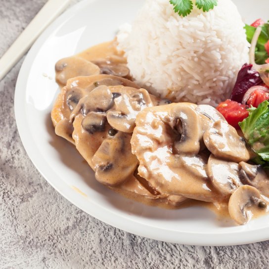 Мясные отбивные с грибами