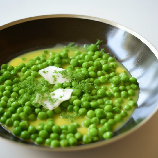 Зелений горошок з гороховим соусом