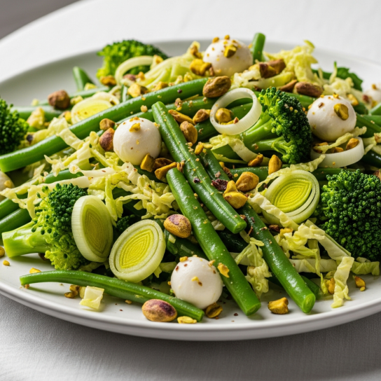 Теплий салат з овочами та моцарелою в духовці