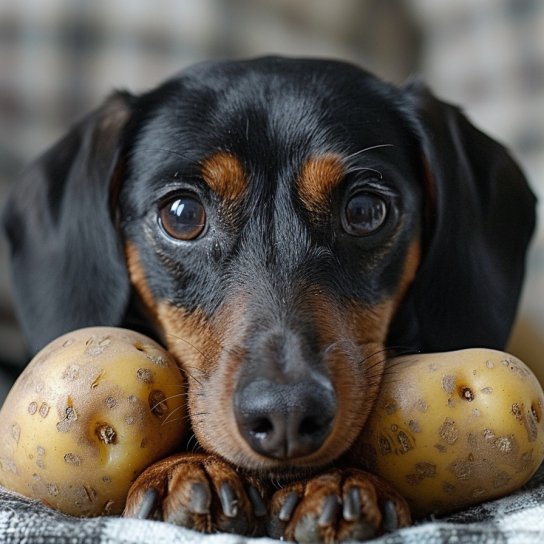 Собака з картоплею