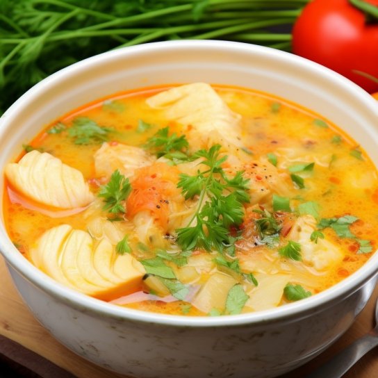 Рибний суп з рисом