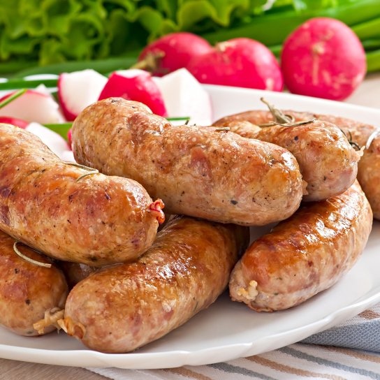 Обсмажені свинячі ковбаски