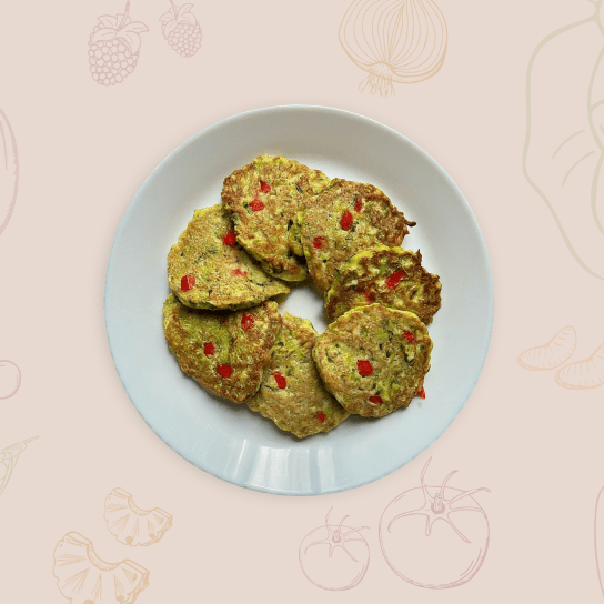 Оладки з кабачками та солодким перцем від Клопотенка