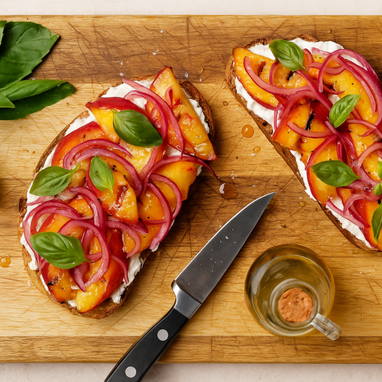 Тост з нектаринами на грилі