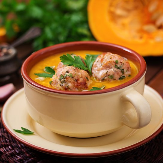 Гарбузовий суп з фрикадельками
