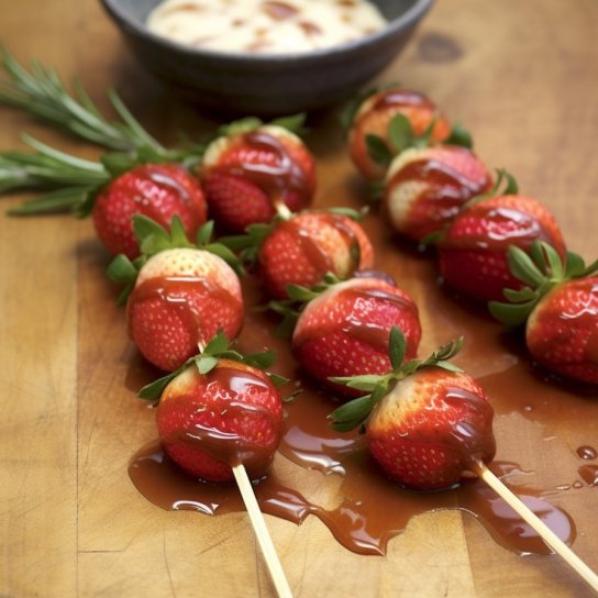 Карамелізована полуниця-кебаб