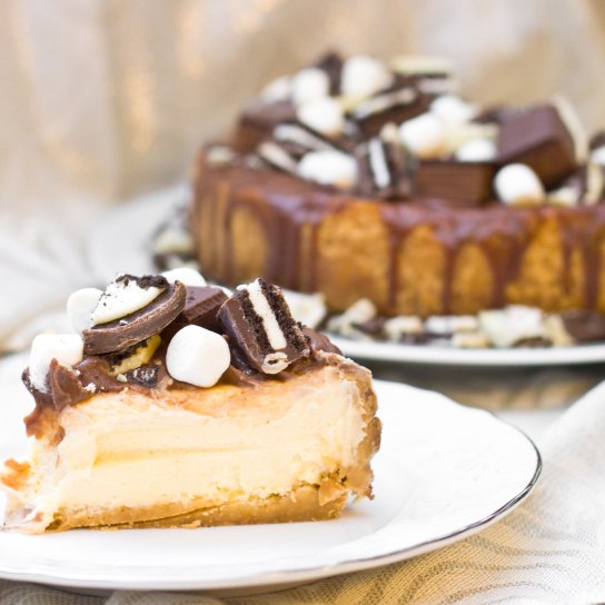 Чизкейк без випічки з арахісовим маслом та вершковим сиром