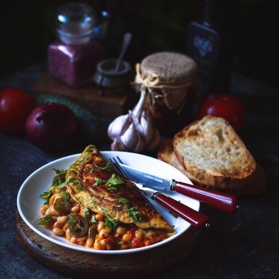 омлет з квасолею